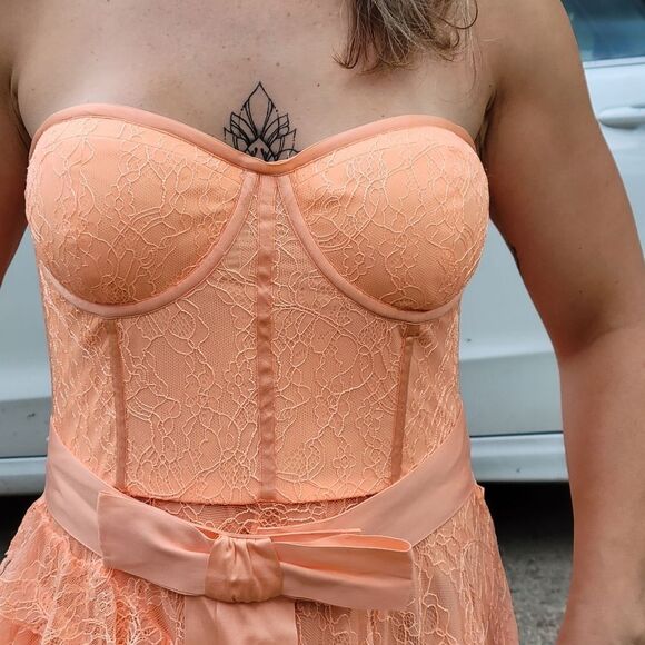 ALICE + OLIVIA peach fairy style  NEW WITH TAGS maxi gown - Picture 7 of 16